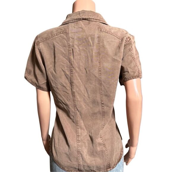 Pulp women short sleeve cedar tencel button up blouse S - Picture 6 of 6
